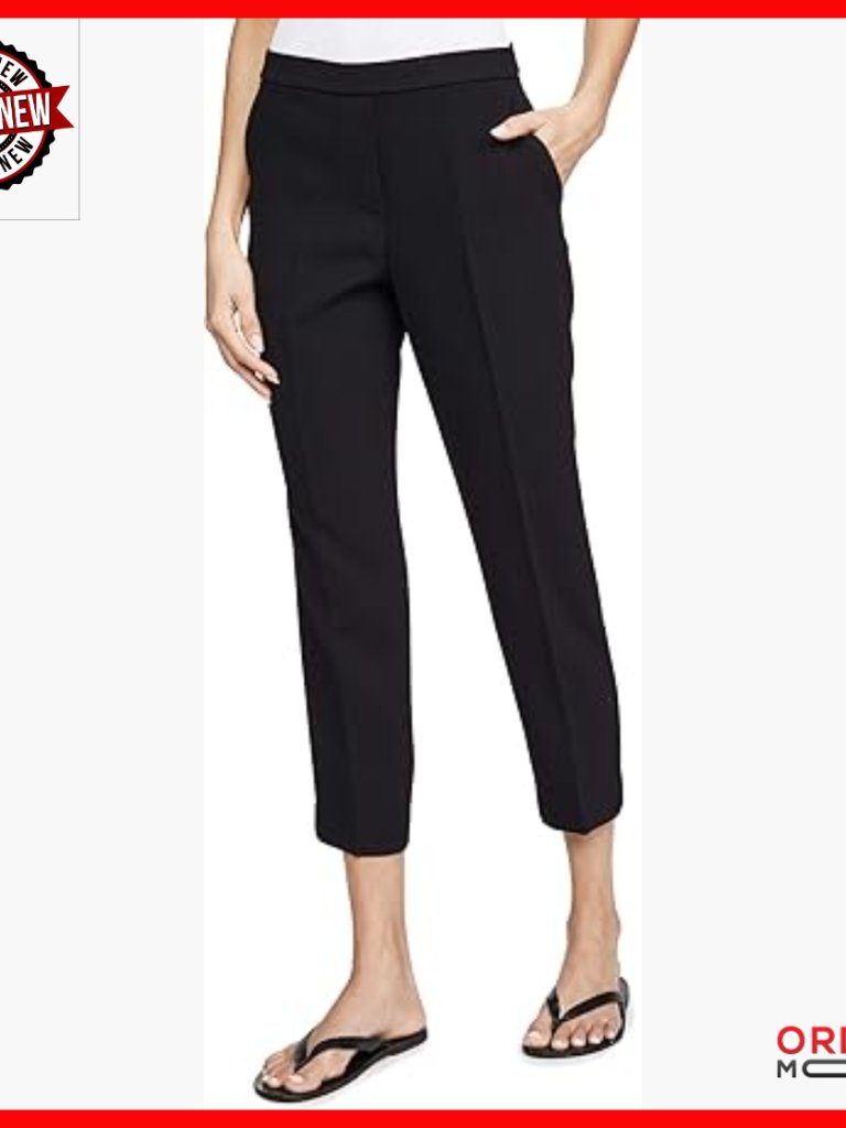 Professional Pull-On Trousers, Crepe Fabric, Tapered Leg, Pockets